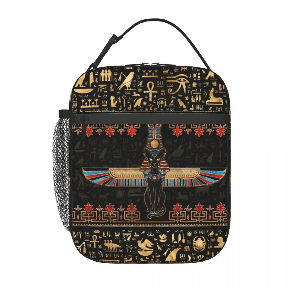 Ancient Egypt Egyptian Bastet Cat Portable Lunch Box Multifunction Cooler Thermal Food Insulated Lunch Bag Children Student