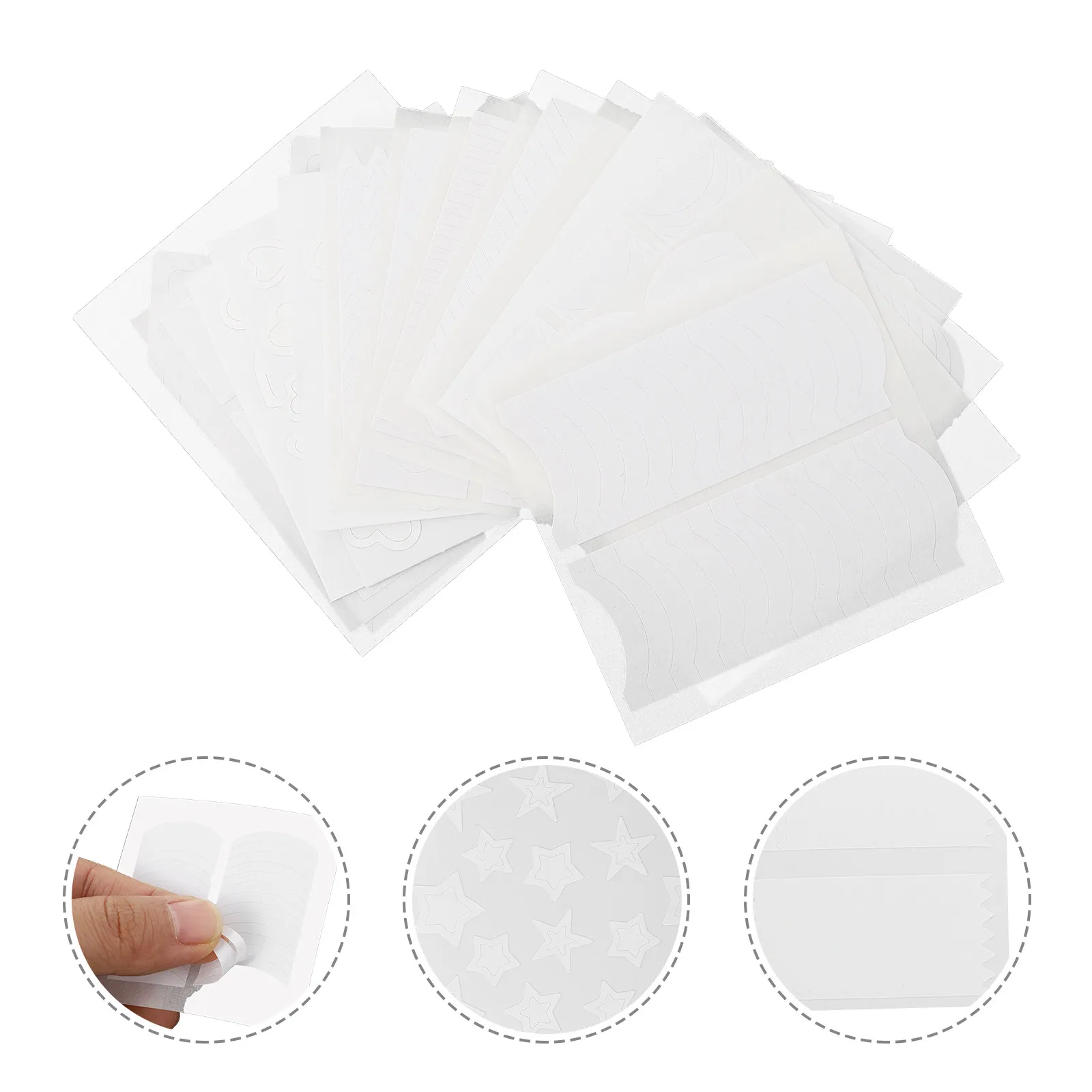 4Sets French Manicure Nail Guide Stickers Half-Moon Nail Art Decals Natural Artificial Nails DIY Salon Tool Manicure Sticker