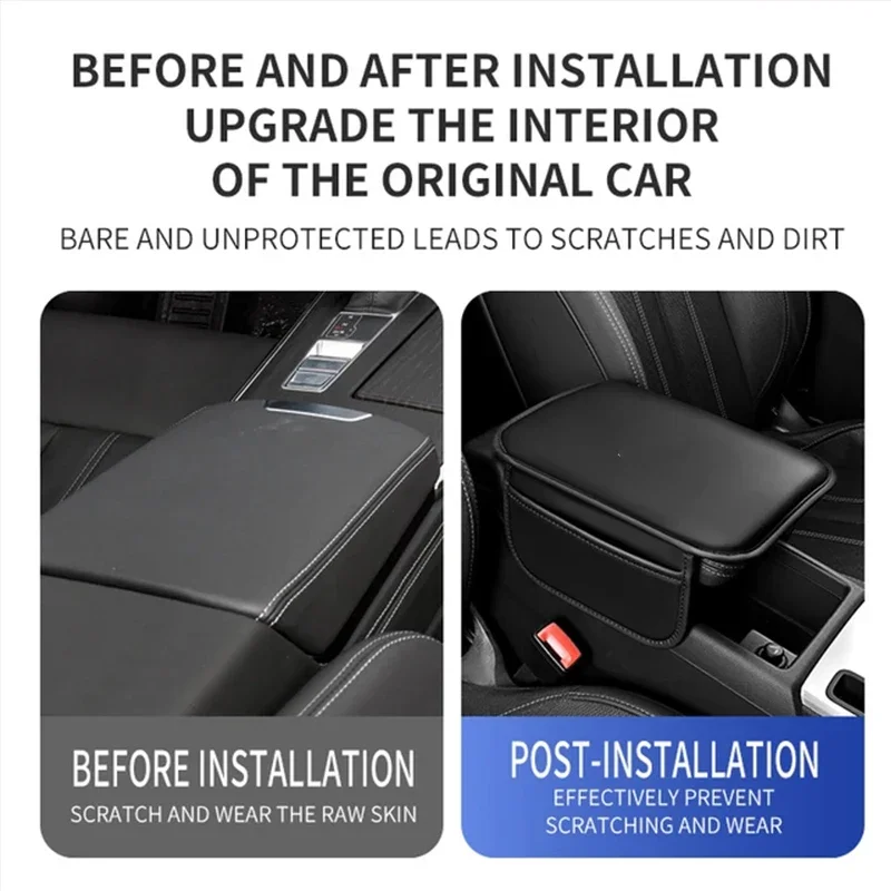 Car Armrest Box Pad Leather Auto Armrest Mat Car Accessories For Audi A1 A2 A3 A4 A5 A6 A7 A8 Q1 Q2 Q3 Q4 Q5 Q6 Q7 Q8 TT RS3 RS7 view 3