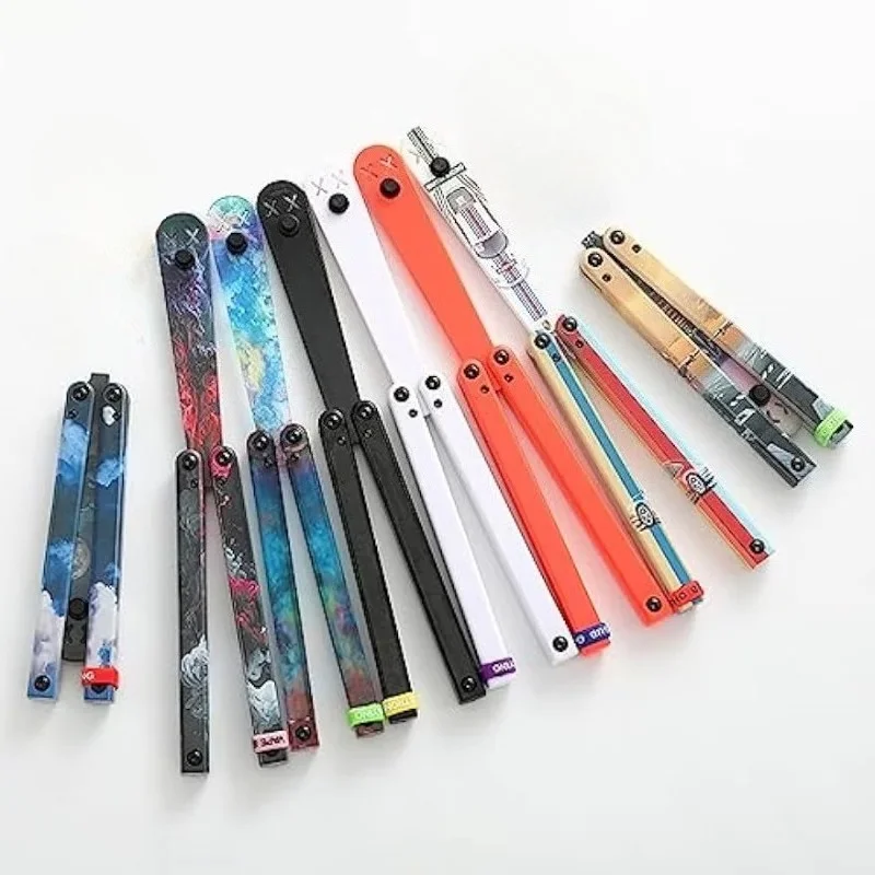 Butterfly Knife Plastic Balisong Trainer Unsharpened Flipping Practice Toy Safe Round Head Trainer for Beginner Training