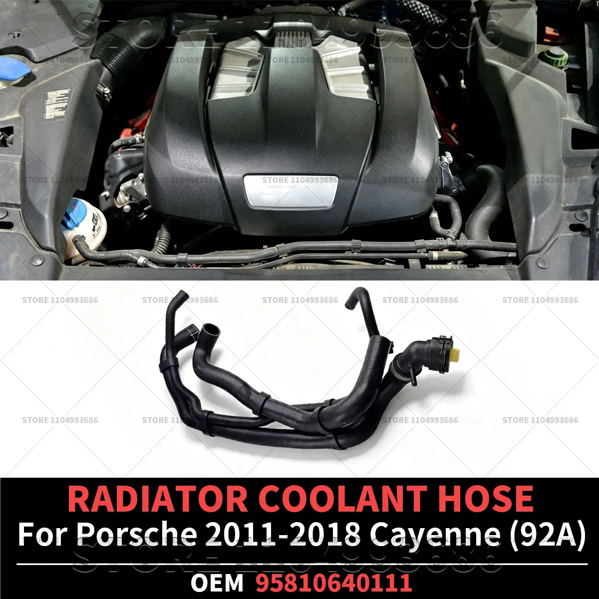 For Porsche 2011-2018 Cayenne Base S (92A) Radiator Hose Heater Hose Radiator Outlet Hose Pipe OEM 95810640111 95810640110