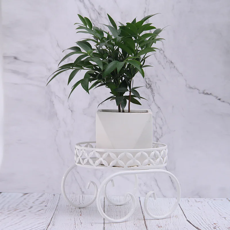 Plant Stand European Iron Flower Stand Indoor Green Straw Iron Stand Livingroom Balcony Creative Succulent Flower Rac