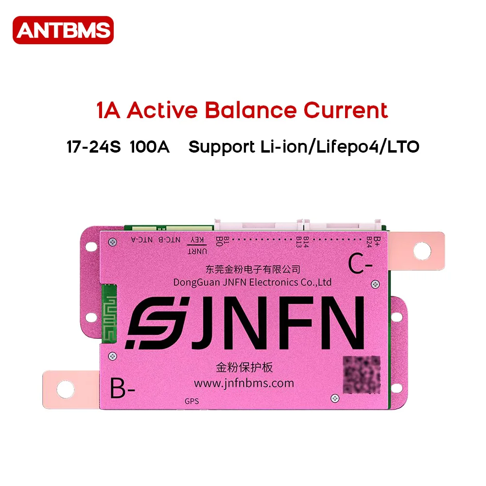 ANT 1A Active Balance Smart BMS 17S 20S 60V 24S 72V 84V Lifepo4 18650 Li-Ion LTO Battery pack 100A peak 250A RS485 Bluetooth APP