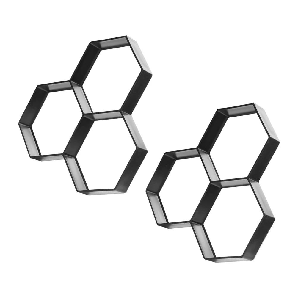 

2Pcs Hexagon Cement Mold for Pathways Walkway Concrete Ground Tool DIY Garden Decor Reusable Plastic Floor Tile Molds Paving