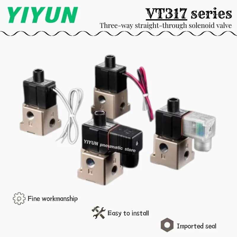 1pc VT317V VT317-3G/4G/5G/6G/3D/4D/5D/6D/3DZ/4DZ/5DZ/6DZ-02 High Frequency Direct-acting Two-way Three-port Solenoid Valve YIYUN