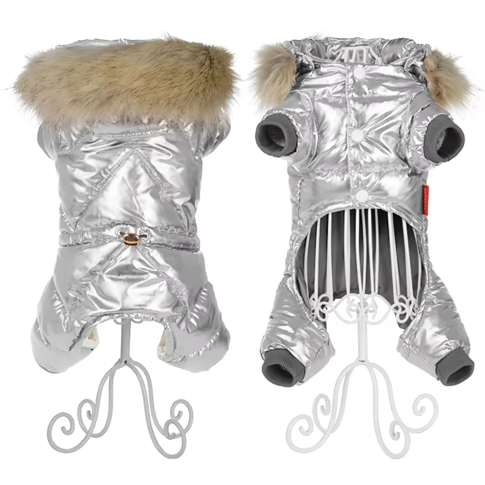 Winddichte Jacke mit abnehmbarer Kapuze, Winter-Warm-Overall für Hunde, Welpen, Chihuahua, French Bulldog, Mantel, Haustierbekleidung, Kostüm – Detail 5