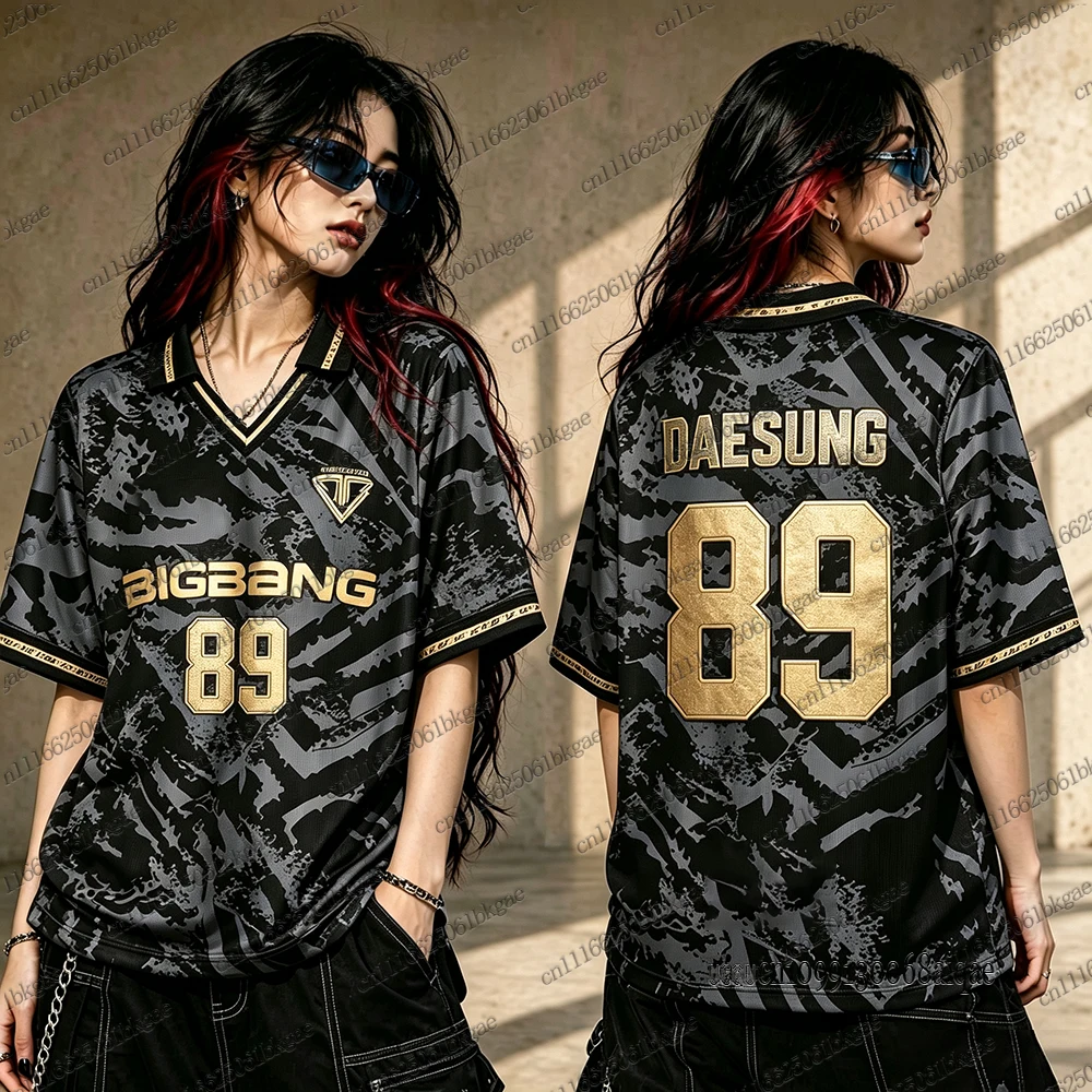Kpop BIGBANG 2026 World Concert Tour Trikots für Damen, Polo-T-Shirts mit kurzen Ärmeln, Sport-Fußballtrikot, Oversized Y2K-Top – Detail 5