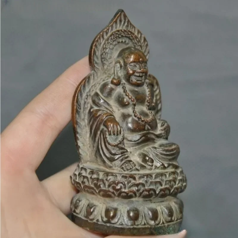 4'' old Tibetan Buddhism temple Tibetan silver Yell3.4'' Old ow Jambhala statue