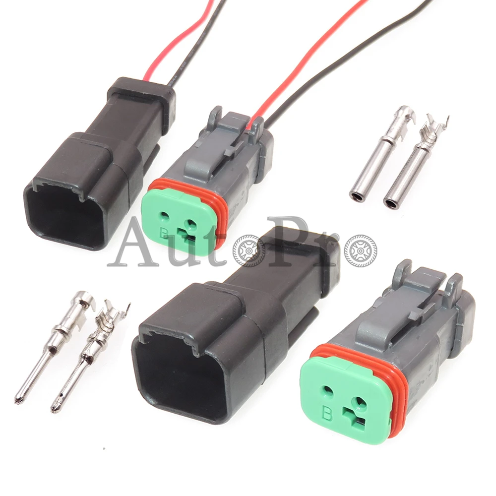 1 Set 2 Pin Automobile Wire Socket DT04-2P-E005 DT06-2S-EP06 Auto Starter Male Female Docking Adaptor Car Waterproof Sealed Plug