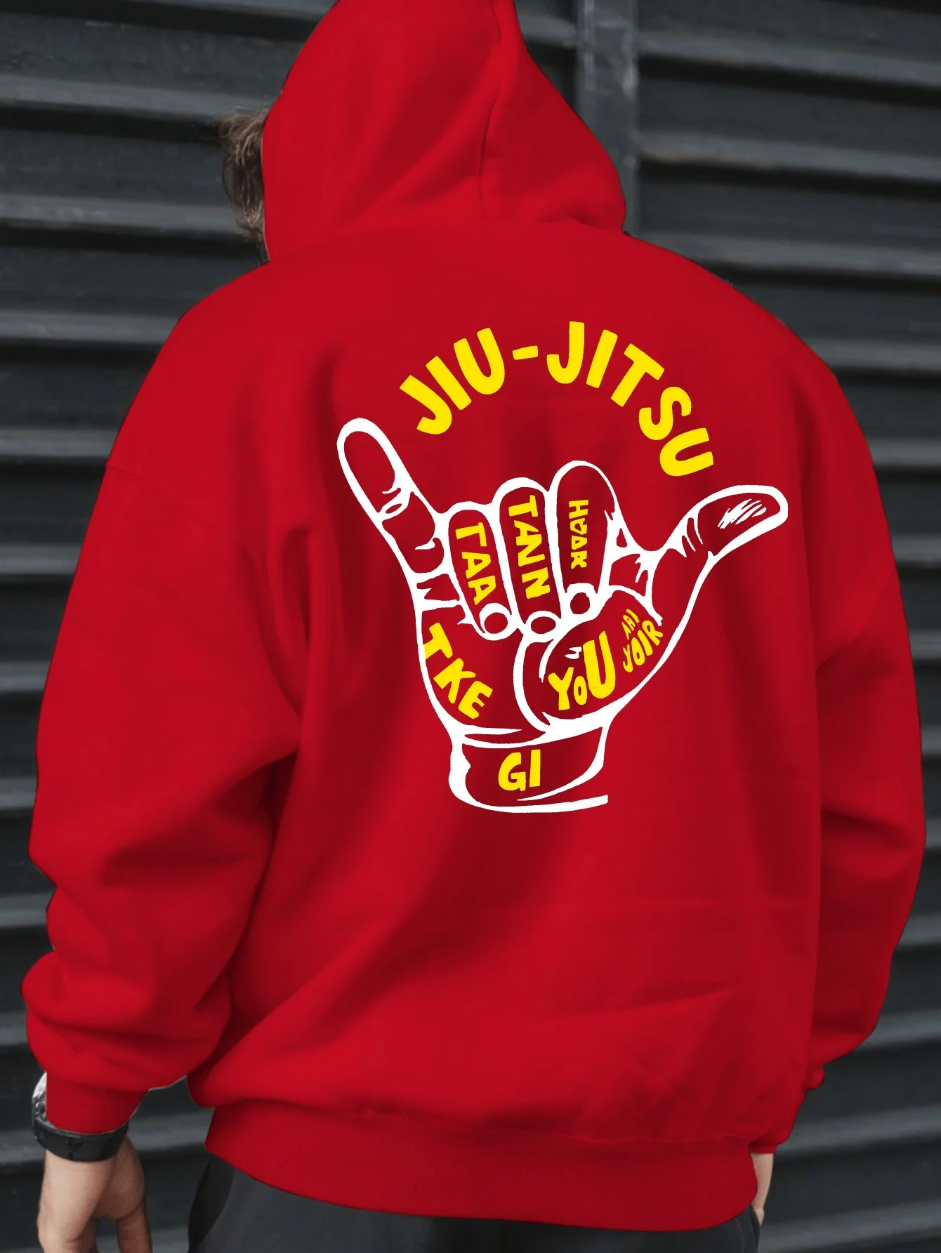 Brazilian Jiu-Jitsu Sign Language Pattern Printed Sweatshirt - Fall/Winter Hooded Pullover Shirt