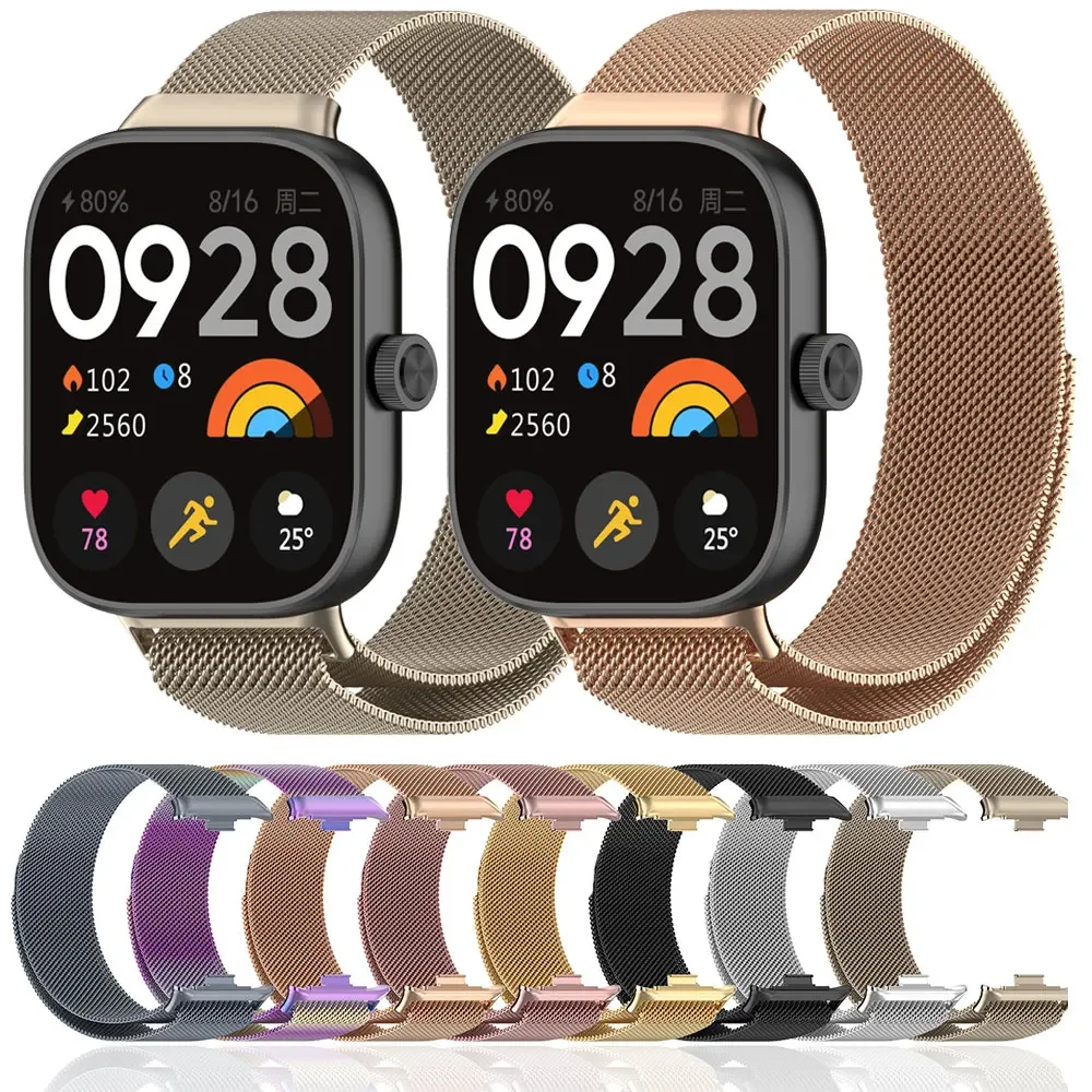 샤오미 레드미 워치 4 스테인리스 스틸 스트랩, 금속 팔찌 2, 시계 밴드 교체 스마트 워치