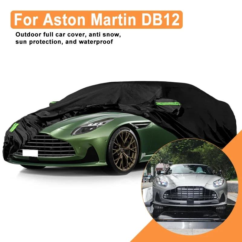 

Full Car Cover for Aston Martin DB12 Outdoor Windproof Waterproof Dust Resistant Sun UV Protection with Reflective Strips