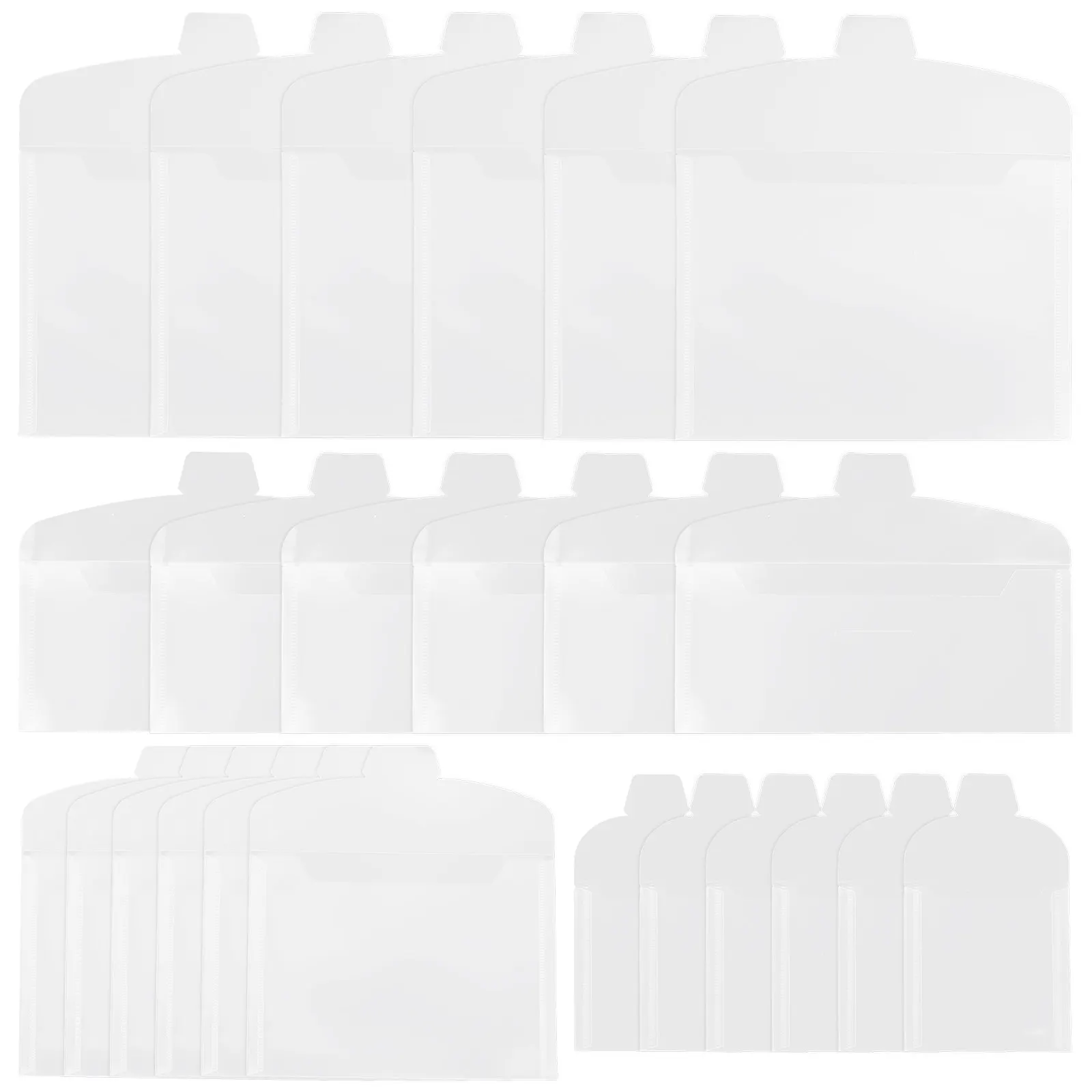 

40Pcs Transparent Plastic File Bags Document Folders for Students Workers Clear File Pockets Multifunctional Storage Organizer