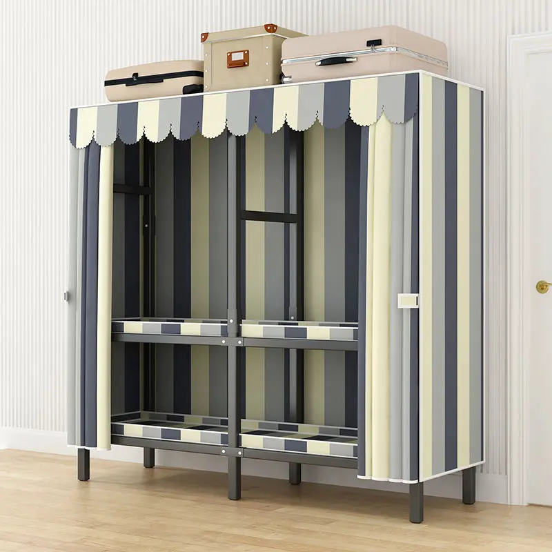 Quick Install High quality Folding Clothes Wardrobe Furniture Bedroom Metal Folding Storage Wardrobe Factory