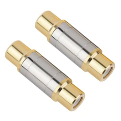 Dual RCA Connectors High Quality RCA Female to Female Jack Socket Straight Adapter Gold Plated Speaker Cable Extender