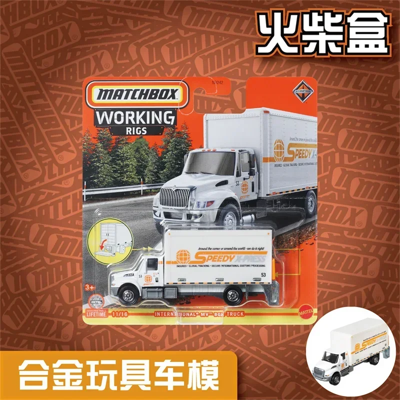 Original Matchbox Working Rigs Car Toy Metal Diecast Gmc Attenuator Truck Vehicle Model Toys for Boys Collection Birthday Gift