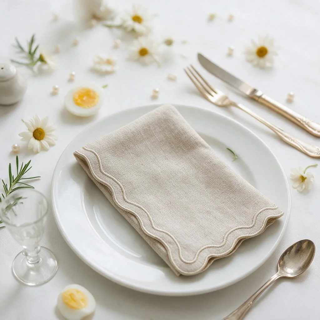 Set of 6 Dinner Napkins Cotton Linen Blend Cloth Napkins Washable Reusable for Parties Dinners Weddings Cocktail Christmas