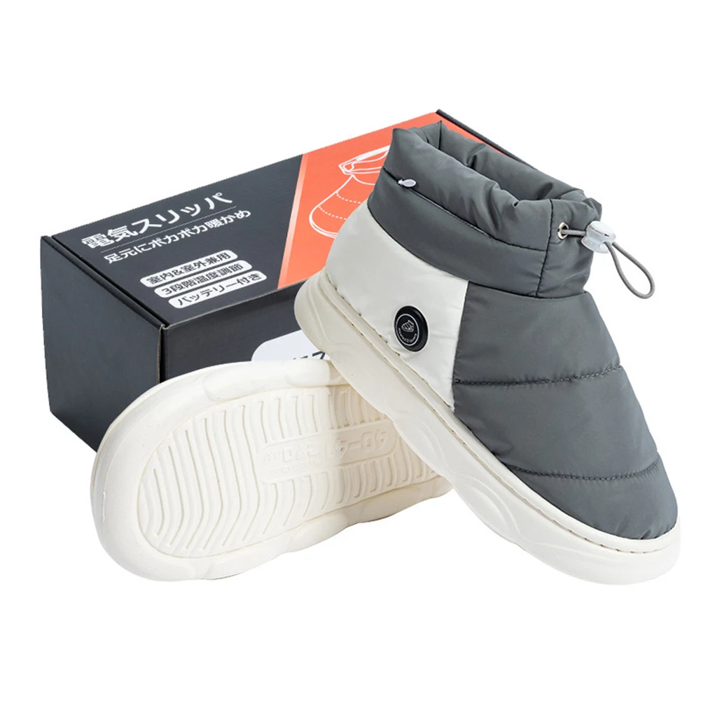 1 Pairs Electric Heating Shoes Foot Warmer Rechargeable Unisex Heating Slippers Thermal Shoes Women Men Winter Heated Shoes