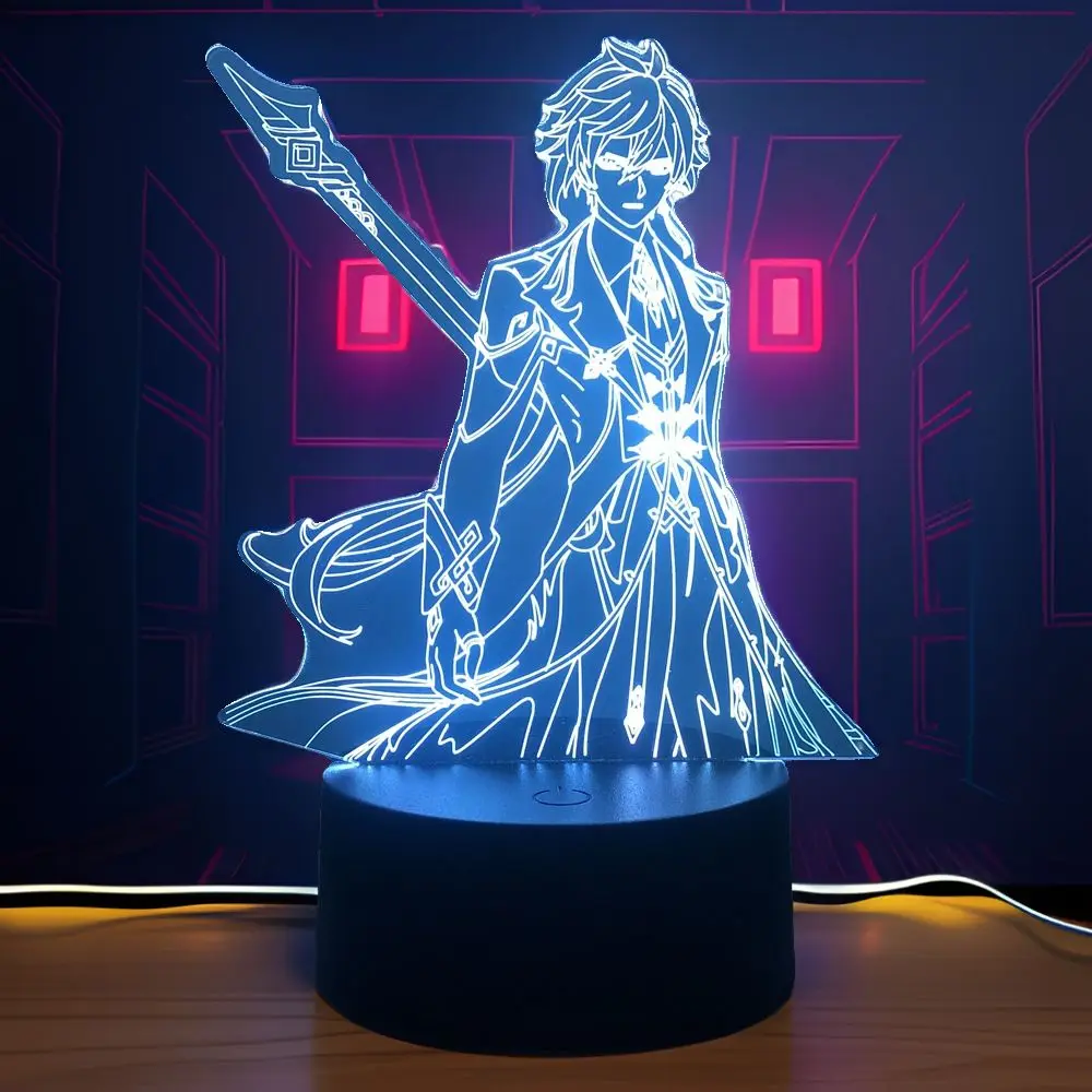 3D Lamp Anime Figures Genshin Impact 3D Night Light Raiden Shogun PVC Model Gamer Lamp Decoration Bedroom Lights Kids Toys Gifts