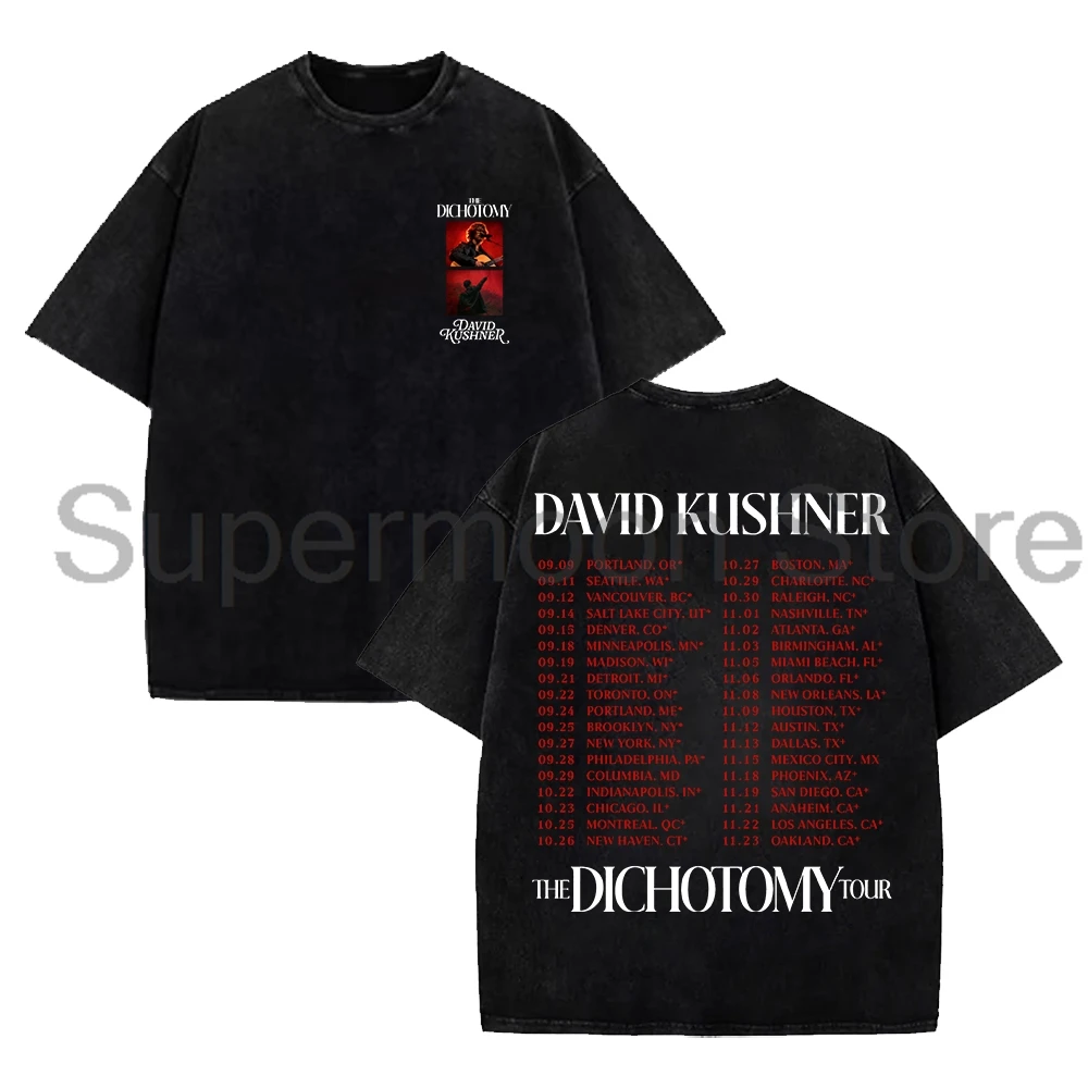 David Kushner The Dichotomy Tour 2024 T-shirt Crewneck Short Sleeve Cotton Washed Tee Women Men Streetwear Tops