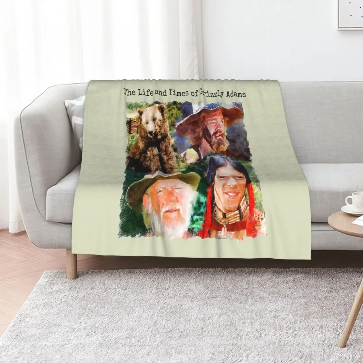 The Life and Times of Grizzly Adams Collage Throw Blanket Thin bed plaid Sofa Throw Decoratives Beautifuls Kid'S Blankets