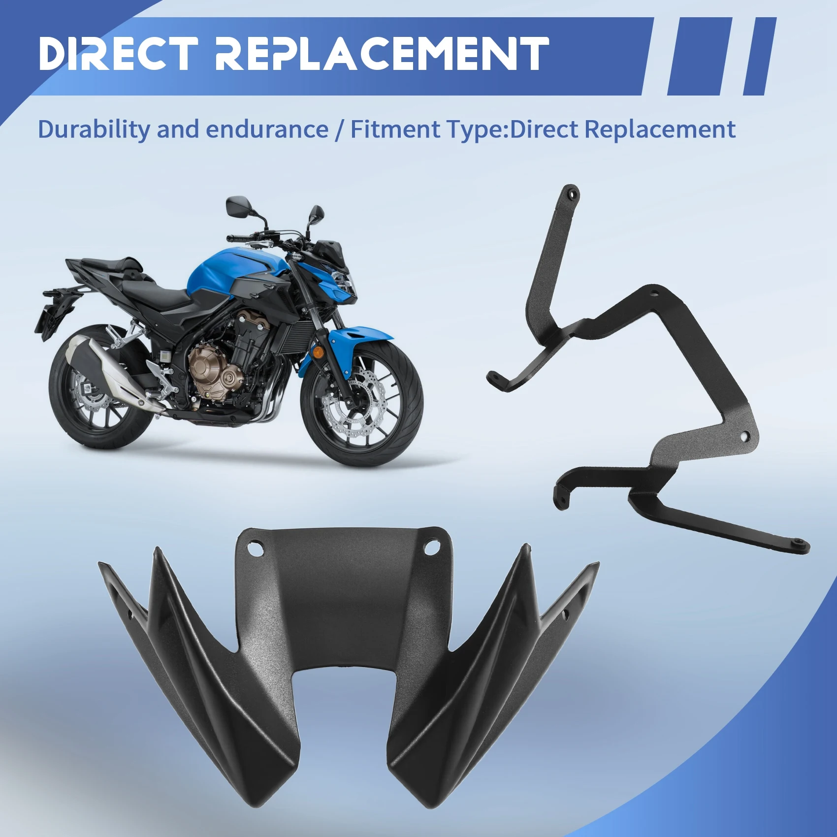 

ABQB-Motorcycle Front Wing Spoiler Downforce Aerodynamic Fairing Winglets For Honda CB500 Hornet CB 500 2024 2025 Black