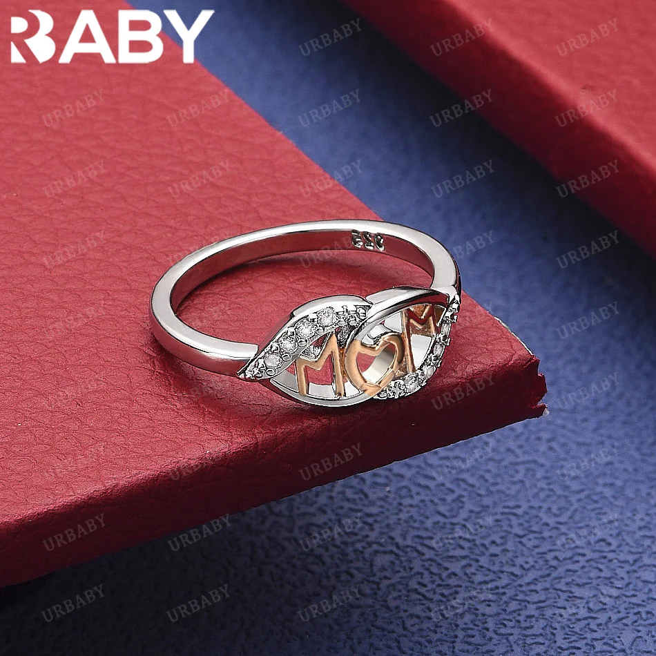 

URBABY 925 Sterling Silver Zircons Heart Fine Ring For Women Fashion Jewelry Charm Grace Wedding Engagement Accessories