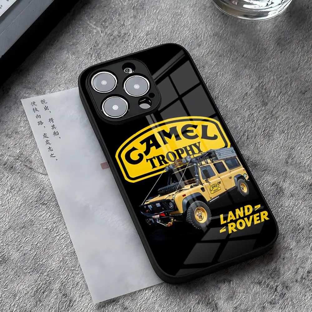 Camel Trophy Land Rover Phone Case for iPhone 14 Pro Max 15 Plus 12 11 13 Mini X XR XS 8 7 Plus SE 2020 Tempered Glass Cover