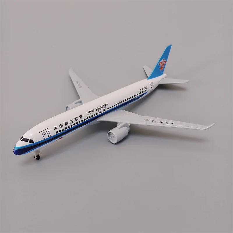 19cm Air China Southern COMAC C919 Airlines Aircraft Diecast Airplane Model Plane Aircraft with Wheels Landing Gears Aeroplane