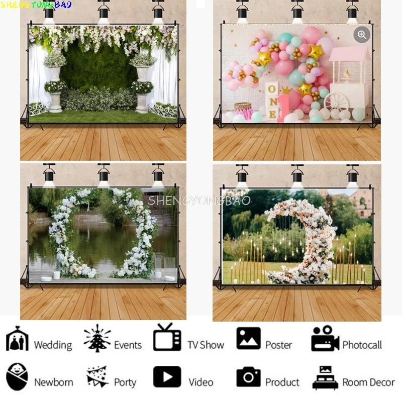 

Vinyl Valentine's Day Photography Backdrops Props Wall Baby Newborn Wedding Theme Photographic Background TNN-10