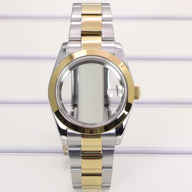 

36mm39mm Bevel Edge Watch Case Sapphire Glass Gold Silver Bracelet For Seiko NH35 NH36 NH34/38 8215 Movement 28.5mmDial Explorer