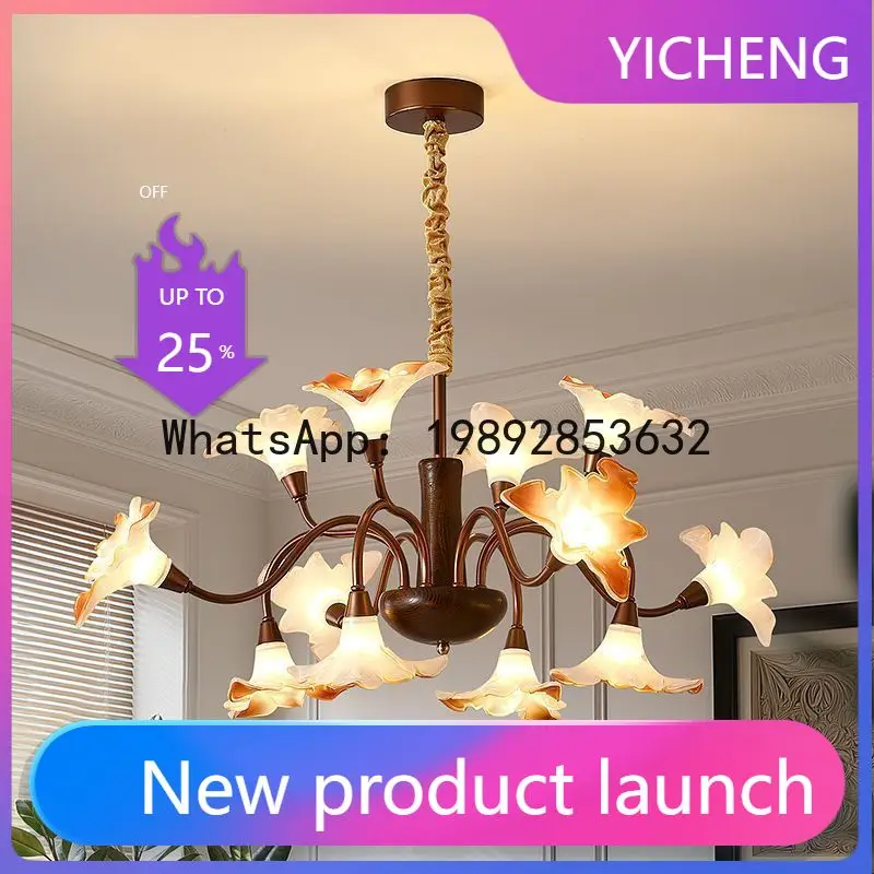 PYJ retro living room wrought iron flower dining room bedroom living room flower