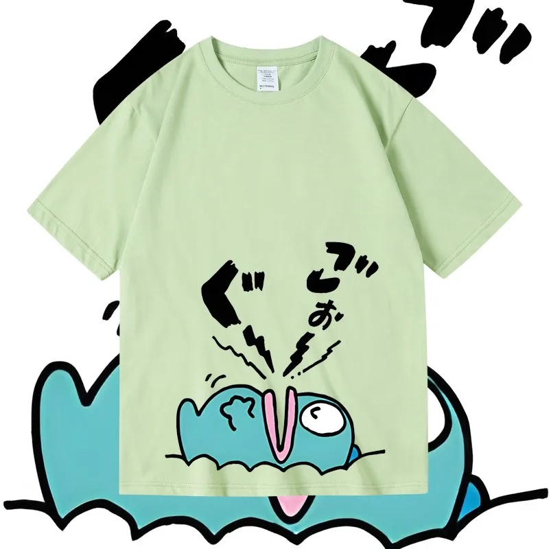 Producto con descuento: dibujos animados japoneses, anime, lindo pez payaso 2D, pez Kappa, linda camiseta infantil de manga corta para verano