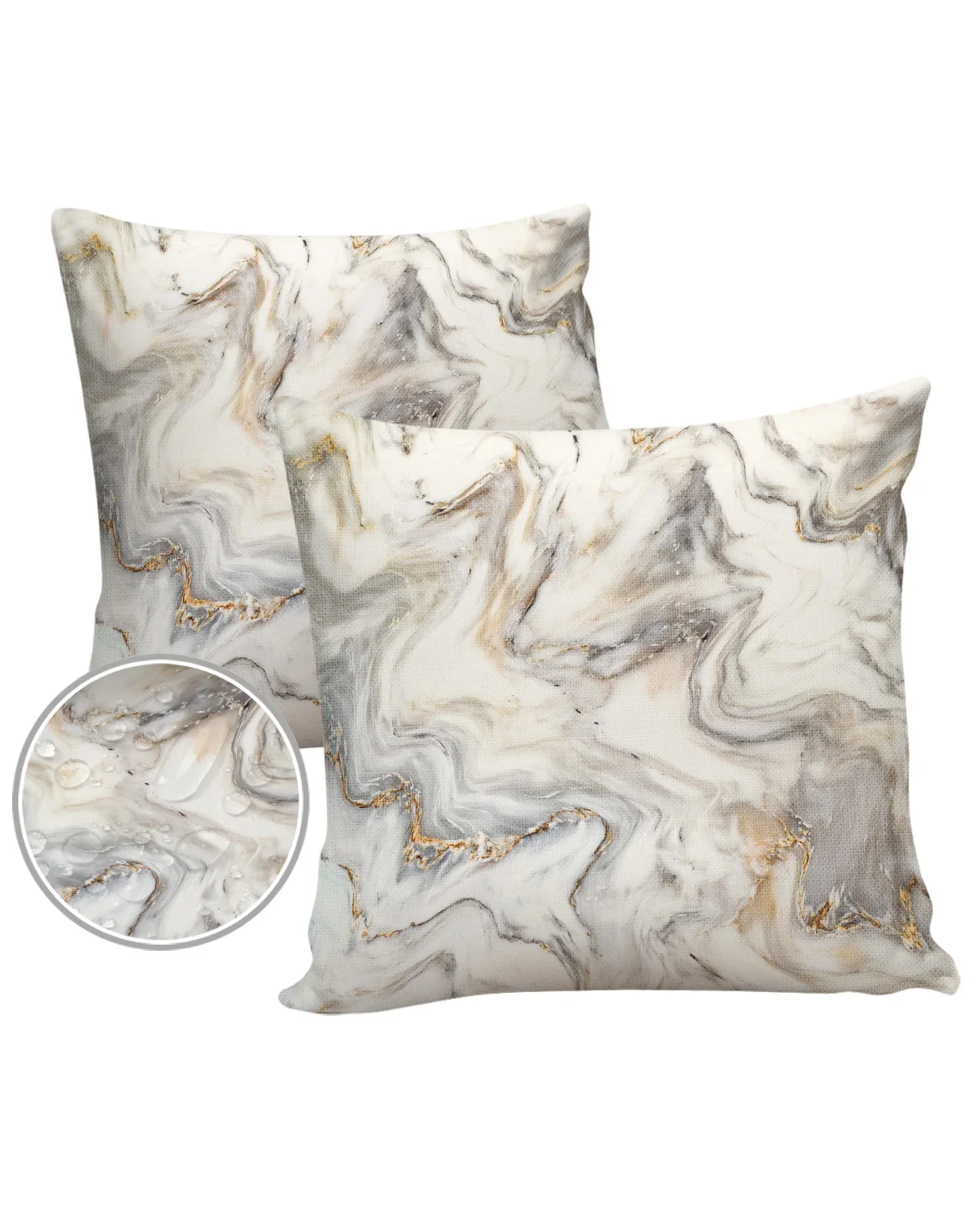 2/4pcs Pillowcase Set Abstract Marble Texture Luxury Cushion Case Home Decoration Sofa Waterproof Pillowcase