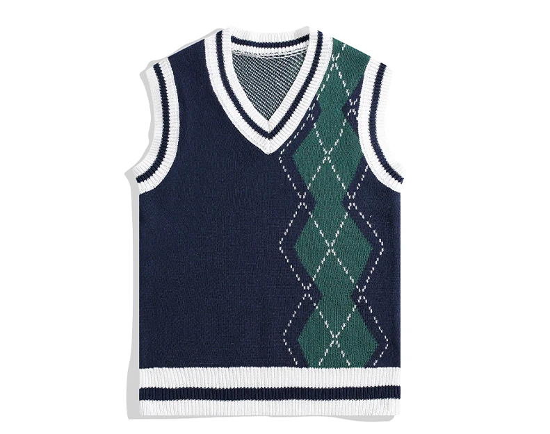 New Sleeveless Sweater Men Pullover Vest Jumpers Knitting Patterns Autumn Casual Clothing Men Top Vneck Woolen Sweater A07