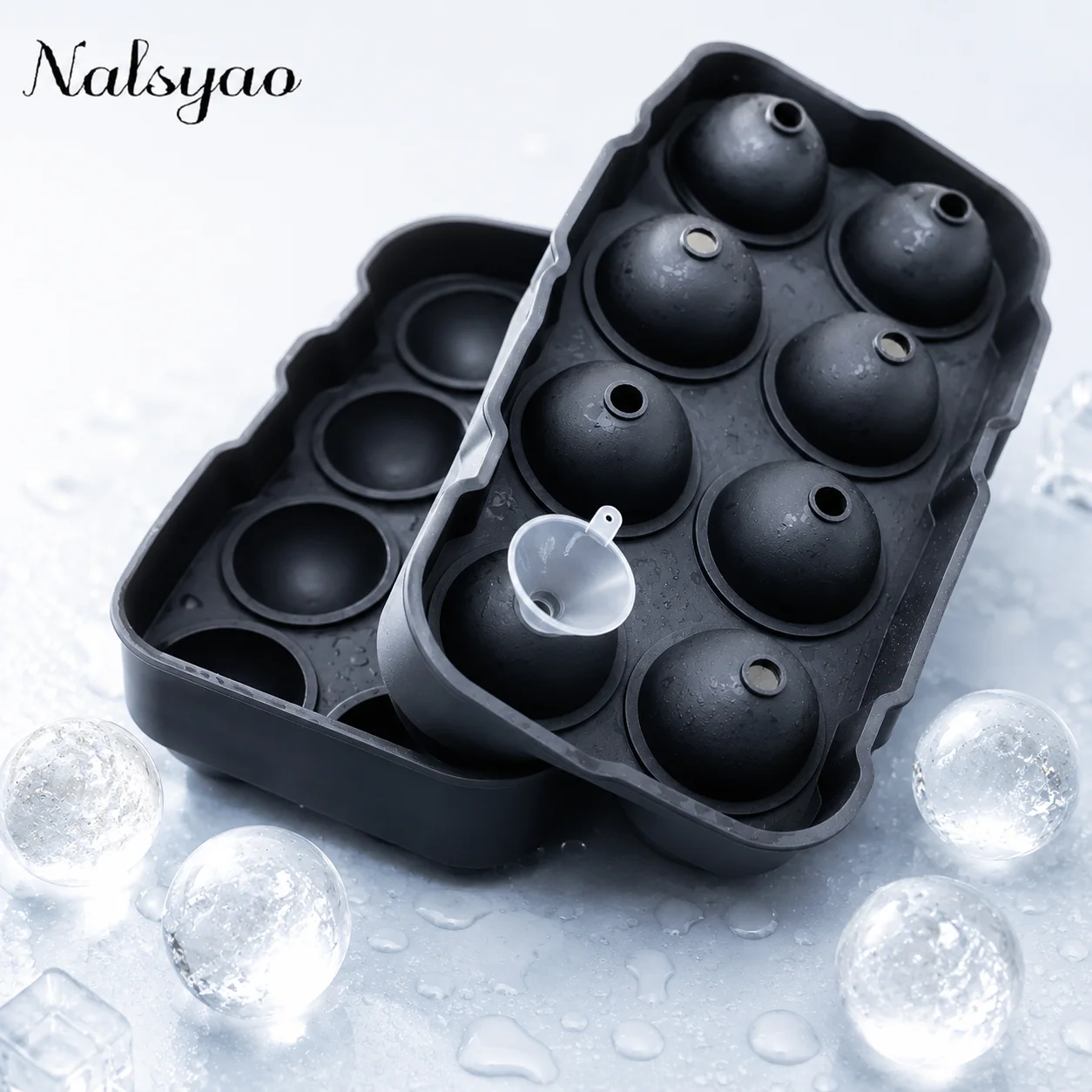 Silicone Ice Ball Maker Large 3D Big Round Sphere High Balls Ice Shape Cube Mold Tray for Freezer Whiskey Cocktail Bar Tools