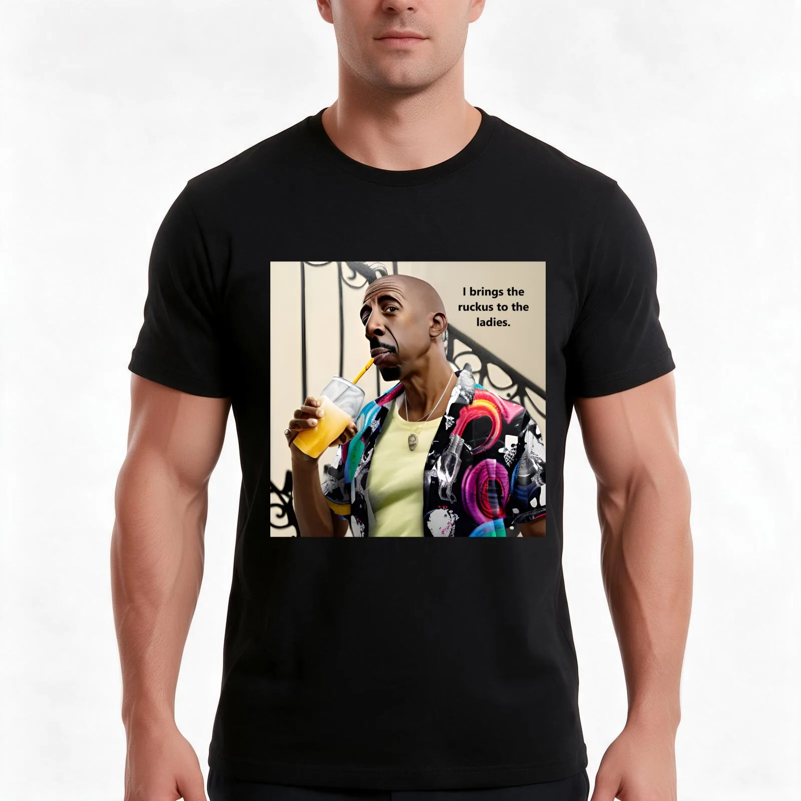 I brings the ruckus to the ladies. T-Shirt Summer Casual Cotton Tee Oversized Streetwear Tops Vintage Graphic Print