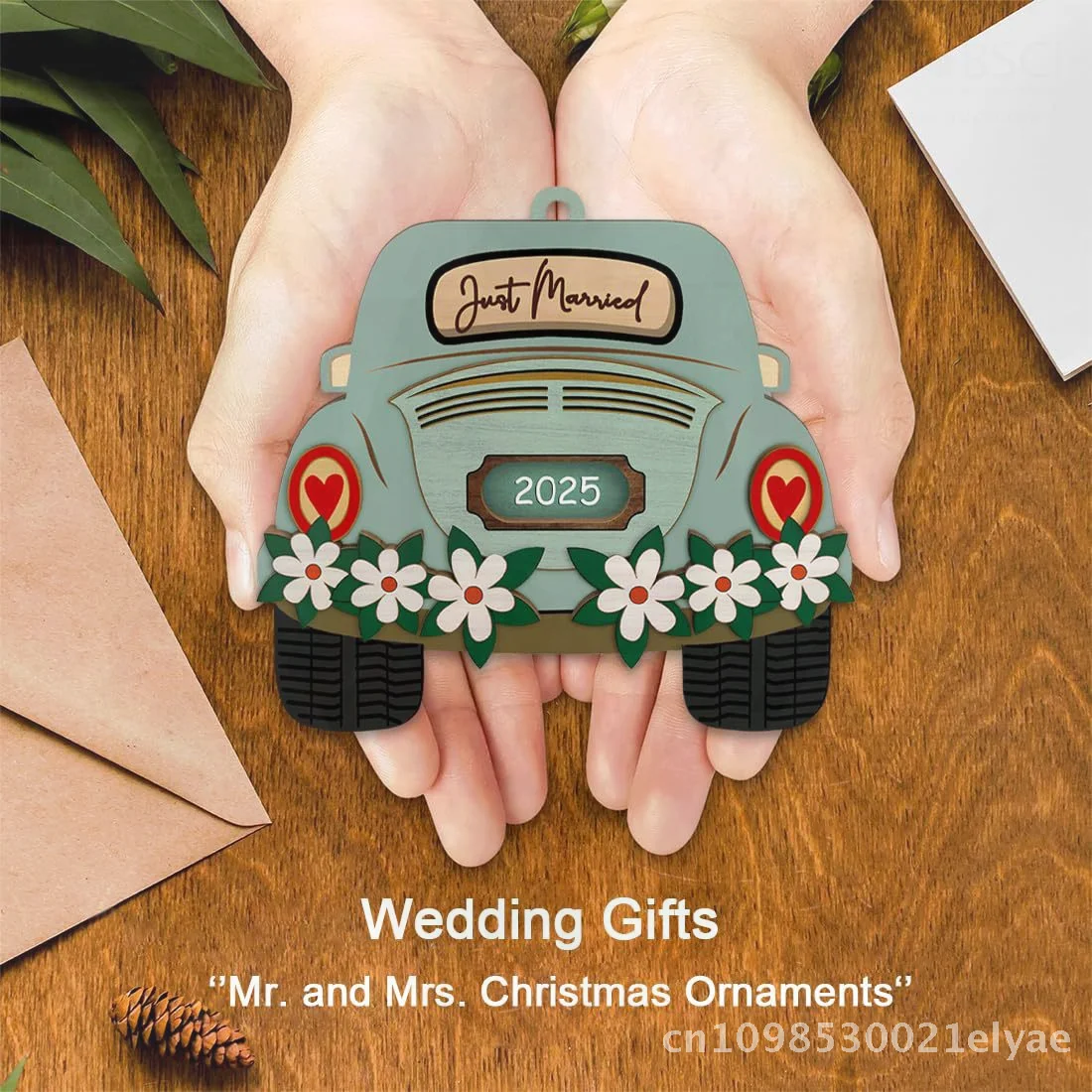 

Couple Wedding Gift Wooden Decorative Pendant Modern Art Acrylic Hanging Decoration for Christmas Party Season