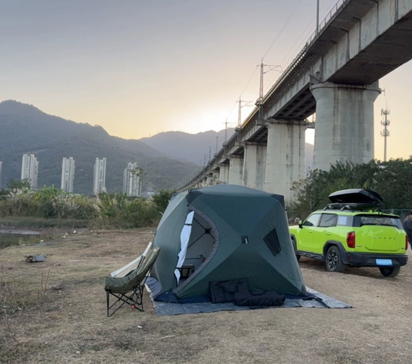 Automatic Quick-Opening Tent Windproof and Warm Ice Fishing House Special Thickened Cotton Tent Outdoor Camping