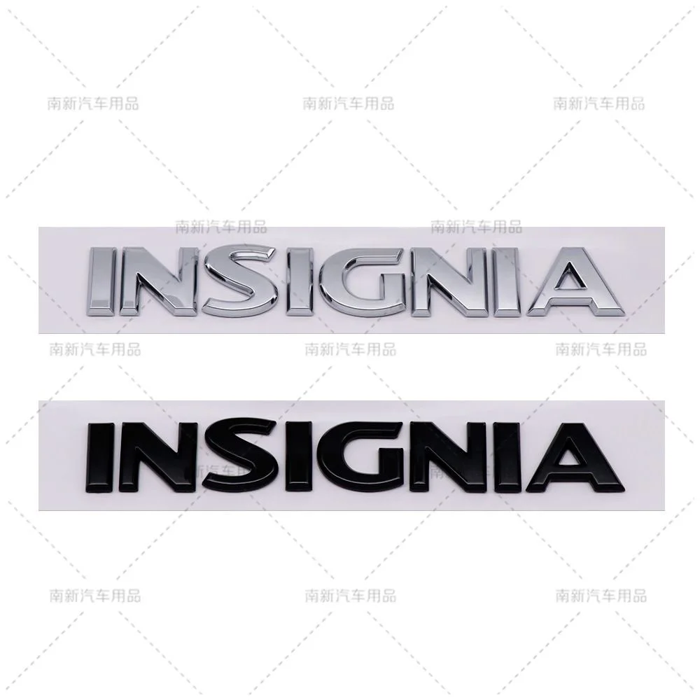 3D ABS INSIGNIA Letter Emblem Badge For Opel Insignia Car Rear Trunk Sticker Decal Gloss Chrome Silver Glossy Black Auto Replace