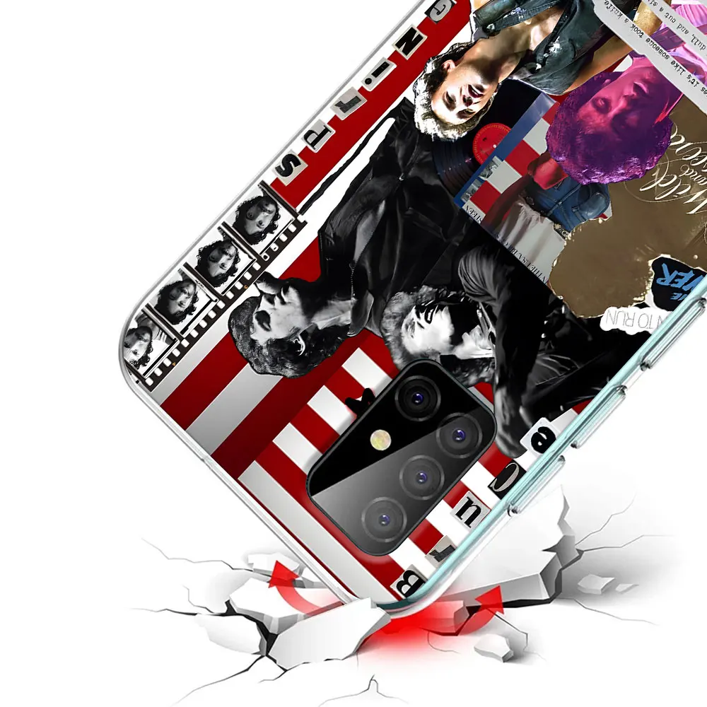 المغني B-Bruce S-Springsteen حافظة لهاتف سامسونج جالاكسي A15 A16 A17 A54 A14 A22 A51 A53 A12 A13 A23 A71 غطاء هاتف شفاف من البولي يوريثان