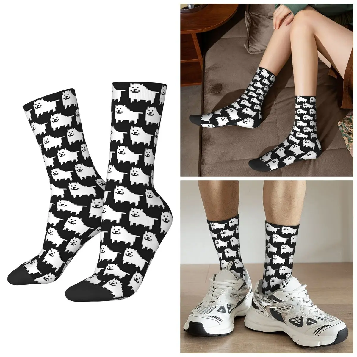 All Seasons Annoying Dog In Space Undertale Toby Video Game Rpg Socks Harajuku Crew Socks Hip Hop Stockings for Men Women