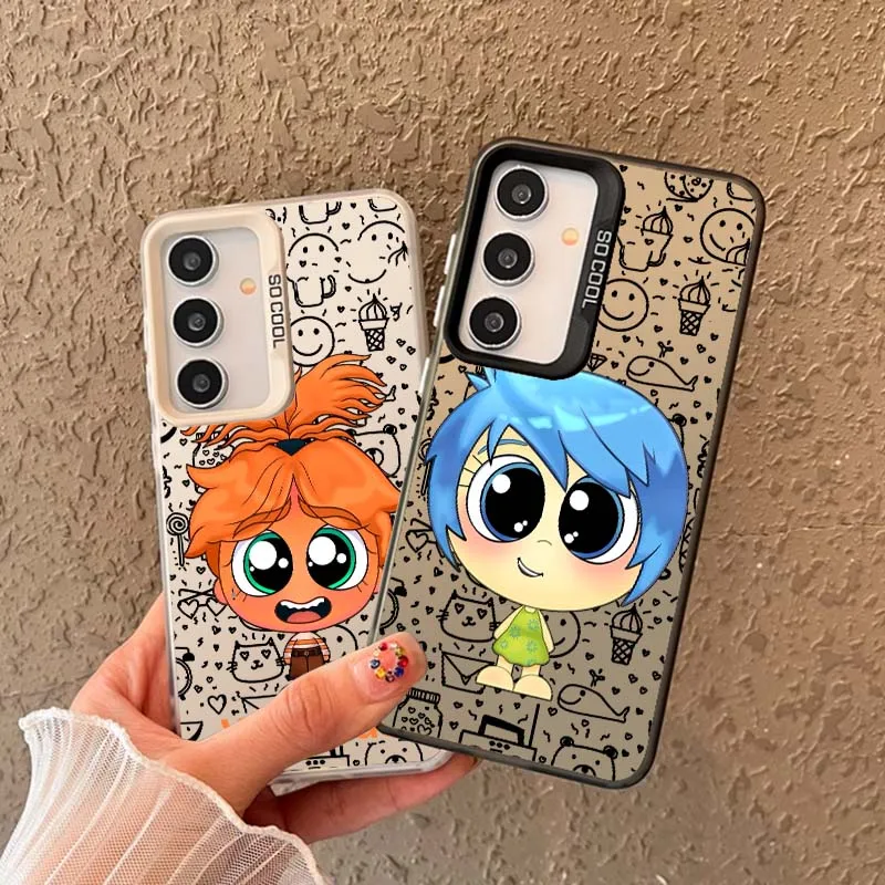 

Inside Out 2 Joy Sadness For Samsung A73 A72 A71 A53 A52 A33 A54 A34 A35 A36 A55 A56 5G Colorful Silver Phone Case