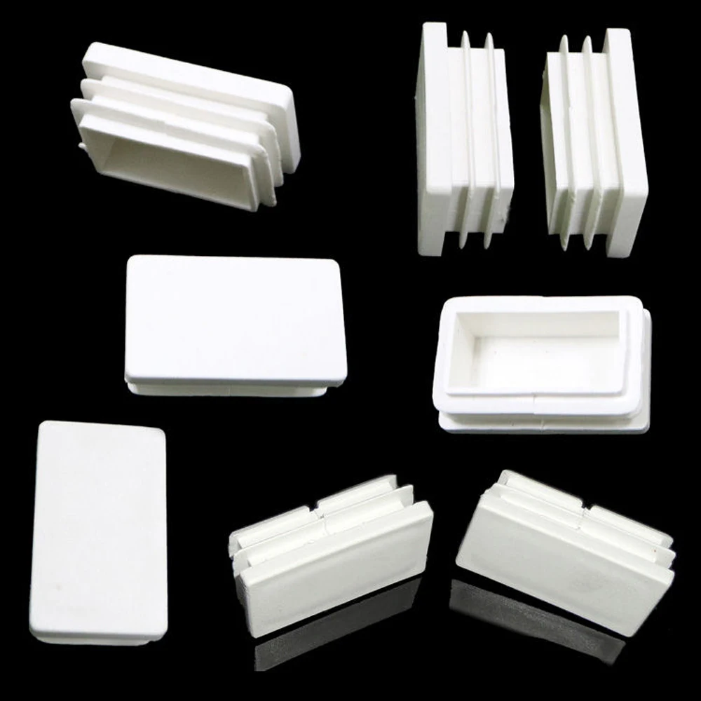 2/4/10 sztuk biały plastikowy prostokąt zaślepka zaślepka rura pudełko na rurę sekcja wkładki wtyczka Bung 10x20-100x200mm noga oddechowa