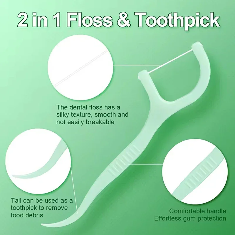 500/300/200/100pcs Ultra-fine Mint Flavored Toothpicks, Safe High-end Toothpick Sticks, Plastic Toothpicks Teeth Cleaning Tool