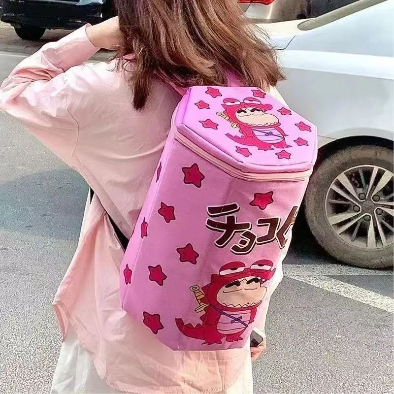 Cute Crayon Shin-Chan Backpack Crocodile Backpack Top Zipper Fashion High-looking Large Capacity Zippered Badminton Racket Bag