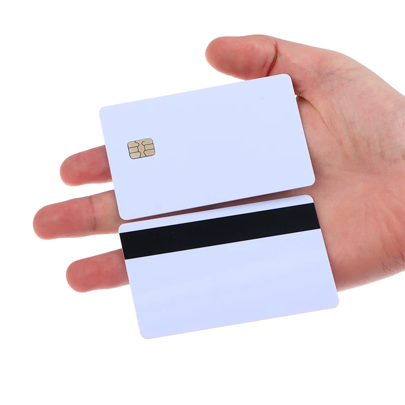 Chip Blank Smart Card with Magnetic Strip 3 track Inkjet PVC Contact Type Composite IC Card 5pcs