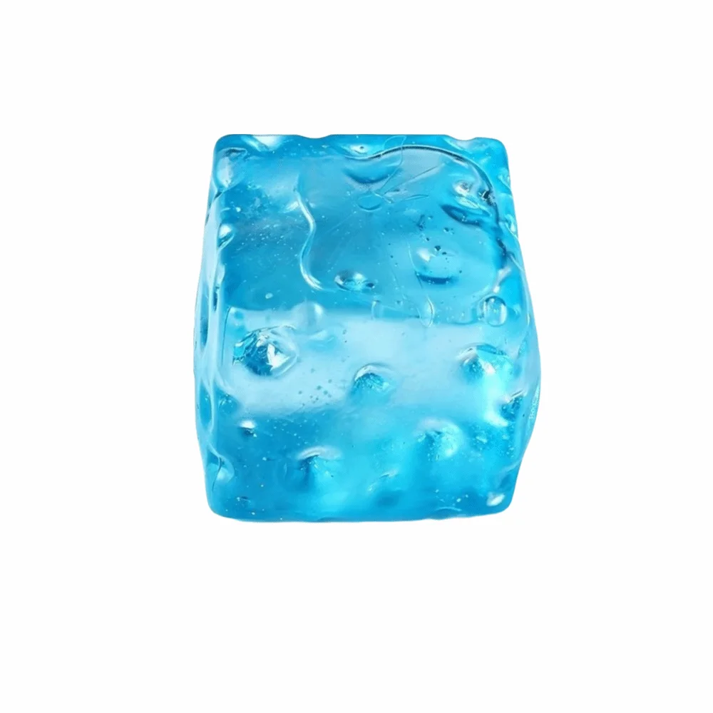 Translucence Simulated Cheese Pinch Toy Cube Shape Slow Rebound Squeeze Toy Simulated Cheese Decompression Toy Adult