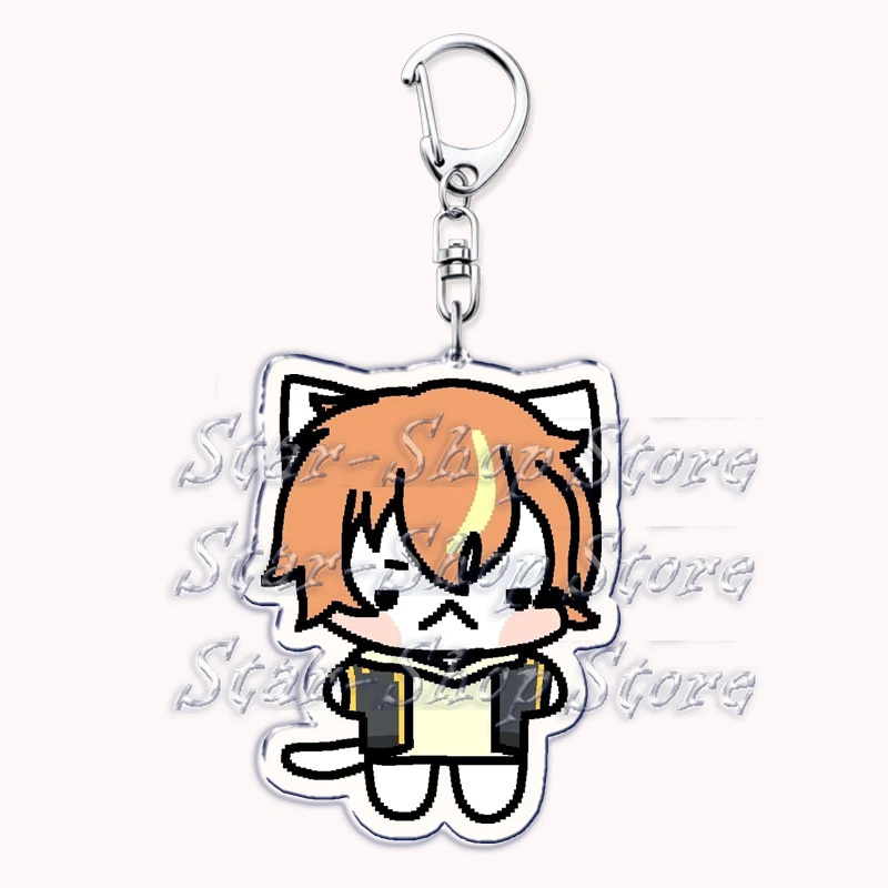 Cartoon Silly Cats Keychain for Bag Accessories Rui Tsukasa Akito Bag VIRTUAL SINGER Boys Key Chain Keyrings Jewelry Fans Gifts