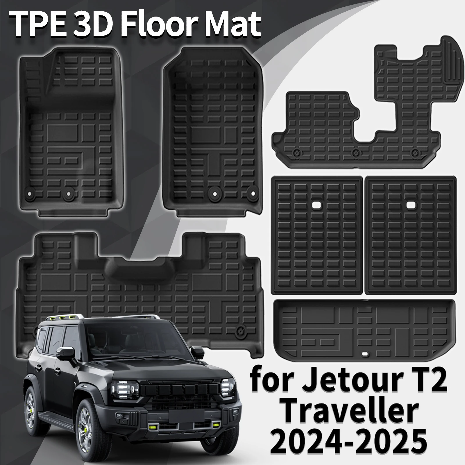 

for Jetour T2 Traveller 2024 2025 Durable Weatherproof TPE Car Floor mats pad Liners Non-Slip Design Easy Clean Accessories